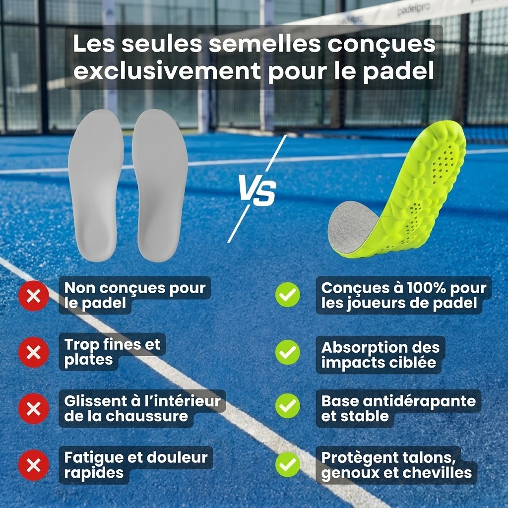 Semelles Padel Top - Jouez plus longtemps, sans douleur