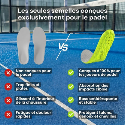 Semelles Padel Top - Jouez plus longtemps, sans douleur
