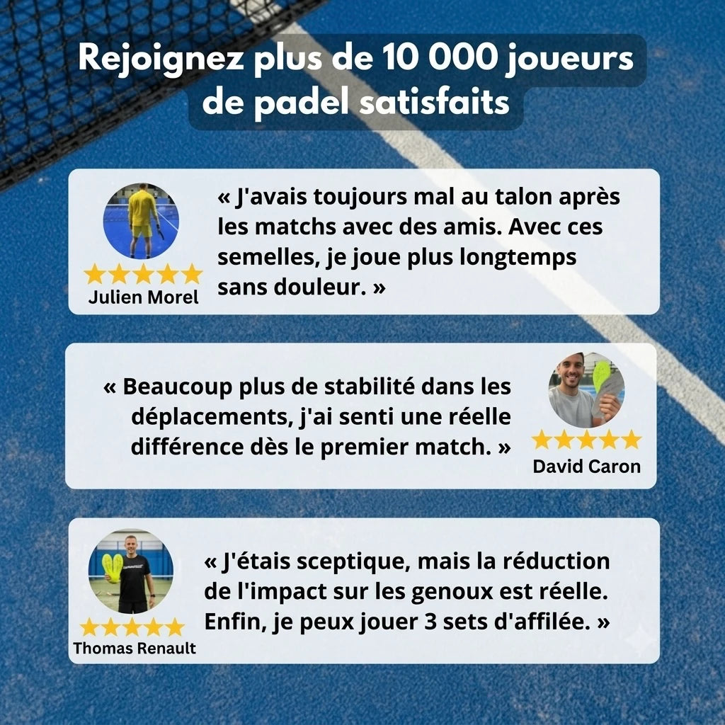 Semelles Padel Top - Jouez plus longtemps, sans douleur